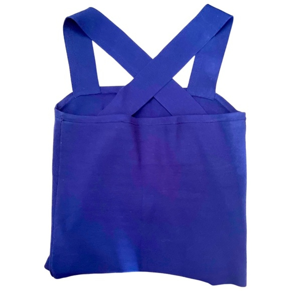 Ann Taylor indigo Blue tank with thick‎ criss cross straps M